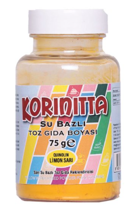 Korinitta Toz Gıda Boyası Su Bazlı Limon Sarısı 75 Gr