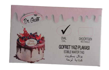 Gofret Yazı Plakası Oval 24 Adet 